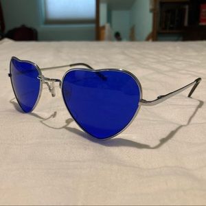 Blue Heart Eyes Glasses